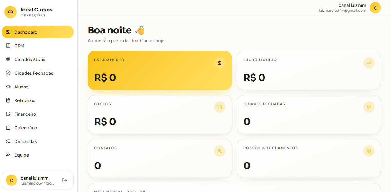 CRM desenvolvido para Ideal Cursos